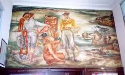 City Hall Mural – The Landing of Captain Robert Gray in 1788 – Painted by Sister Lucia Wiley